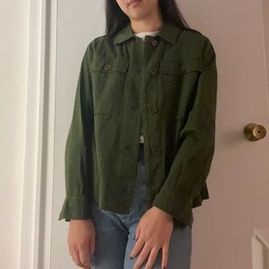 J Crew Military Green Short Jacket, XS